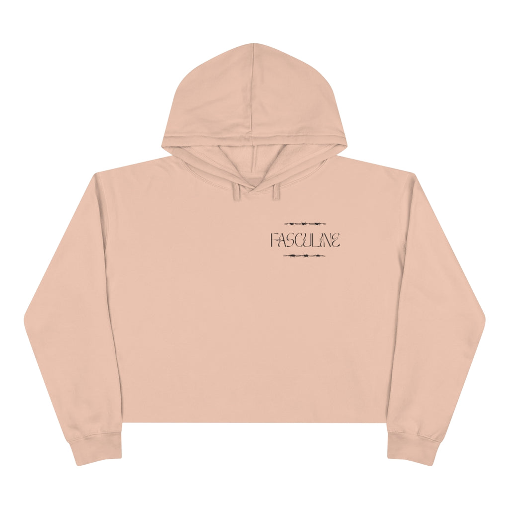 Fasculine Crop Hoodie Front & Back Print (Black Font)