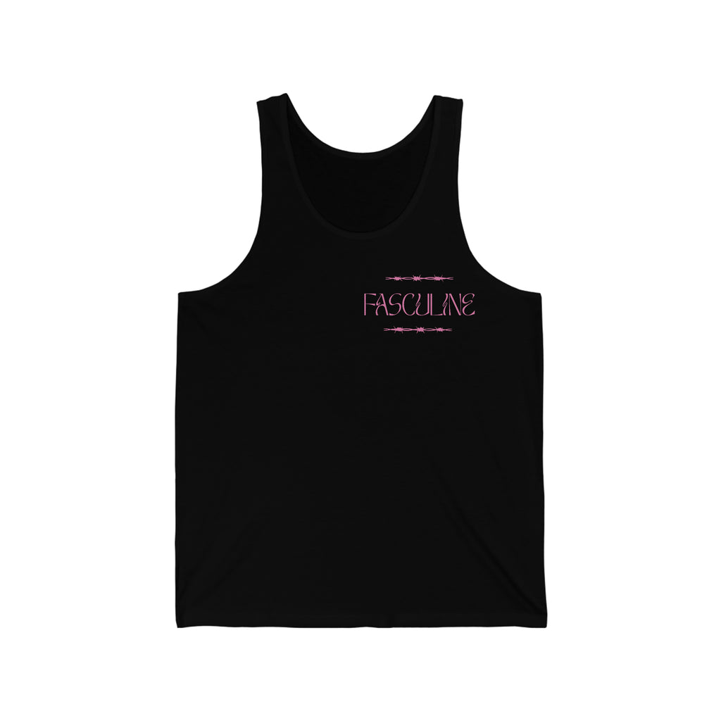 Fasculine Tank (Pink Font) Front & Back